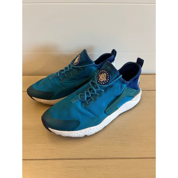 Nike Mens Air Hurarache Run Ultra Sneakers Size 8 Blue Athletic Running Shoes - Picture 3 of 8
